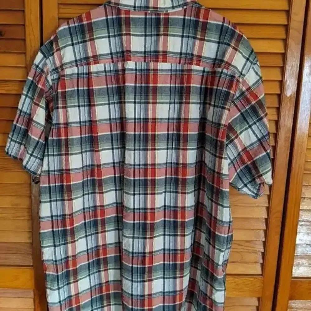Men's Red Head Brand Plaid Short Sleeve Shirt Duck Goose Casual Work